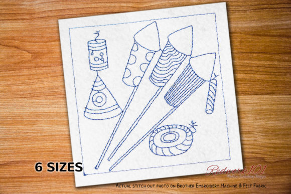 Diwali Crackers Set Embroidery Design