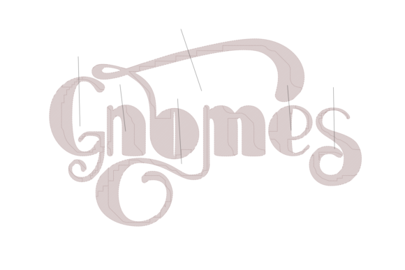 Gnomes Brown Embroidery