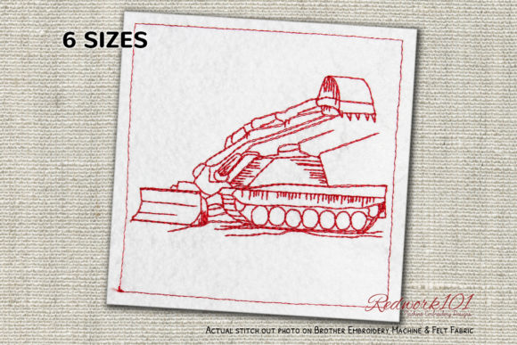 Military Engineering Vehicle Embroidery