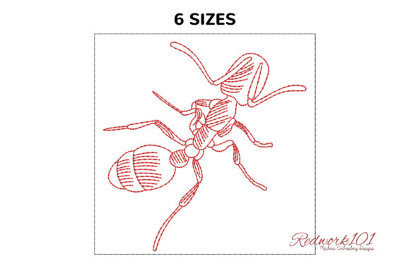 Pharaoh Ant Redwork Embroidery