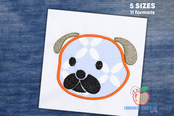 Pug Dog Applique